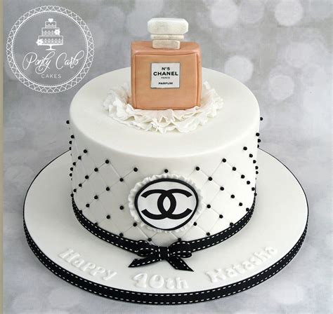 chanel cakes and cupcakes|Chanel no 5 cake.